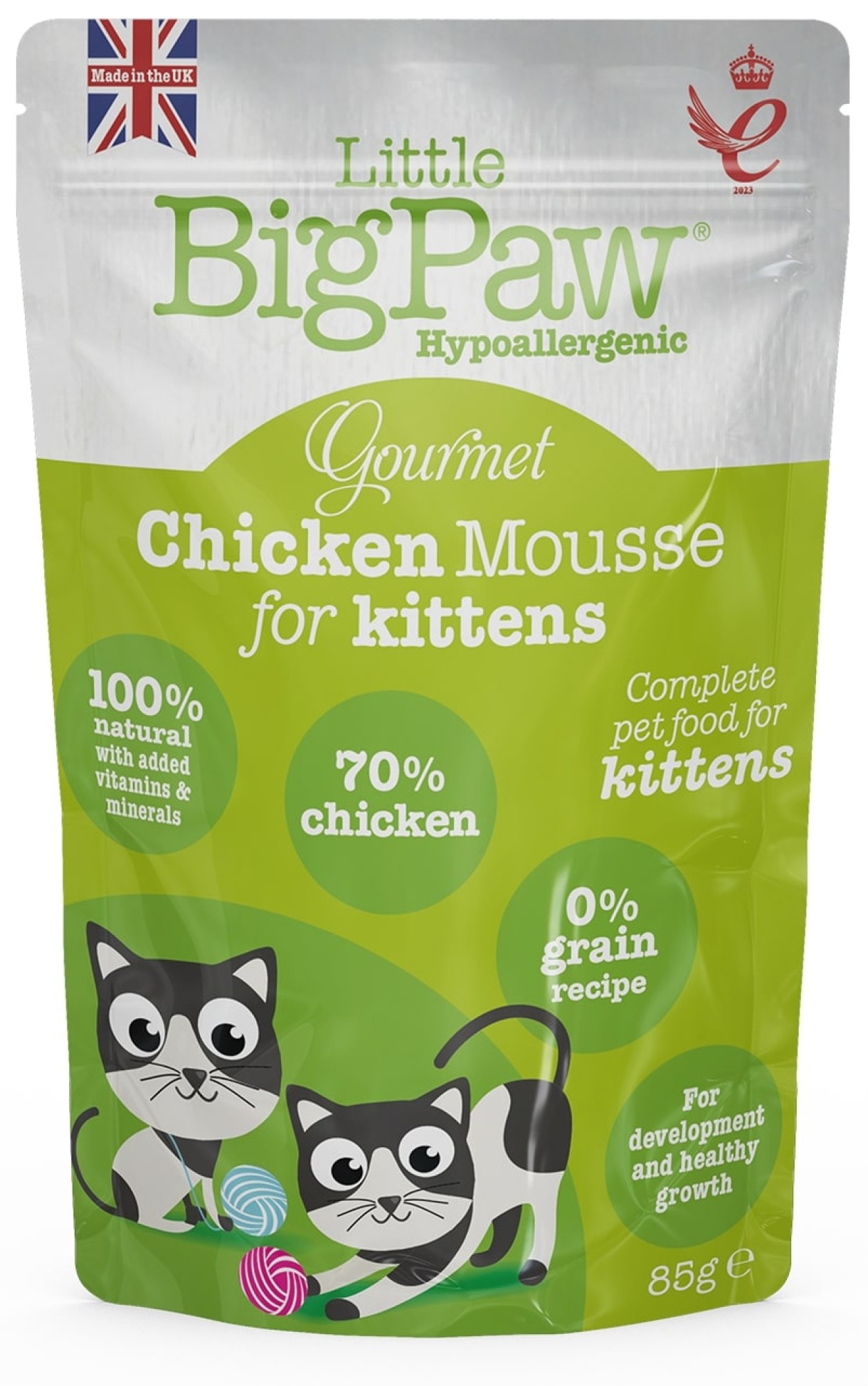 Little BigPaw Little Big Paw natvoeding voor kittens Gourmet Kip 85 gr. - per 12 stuks