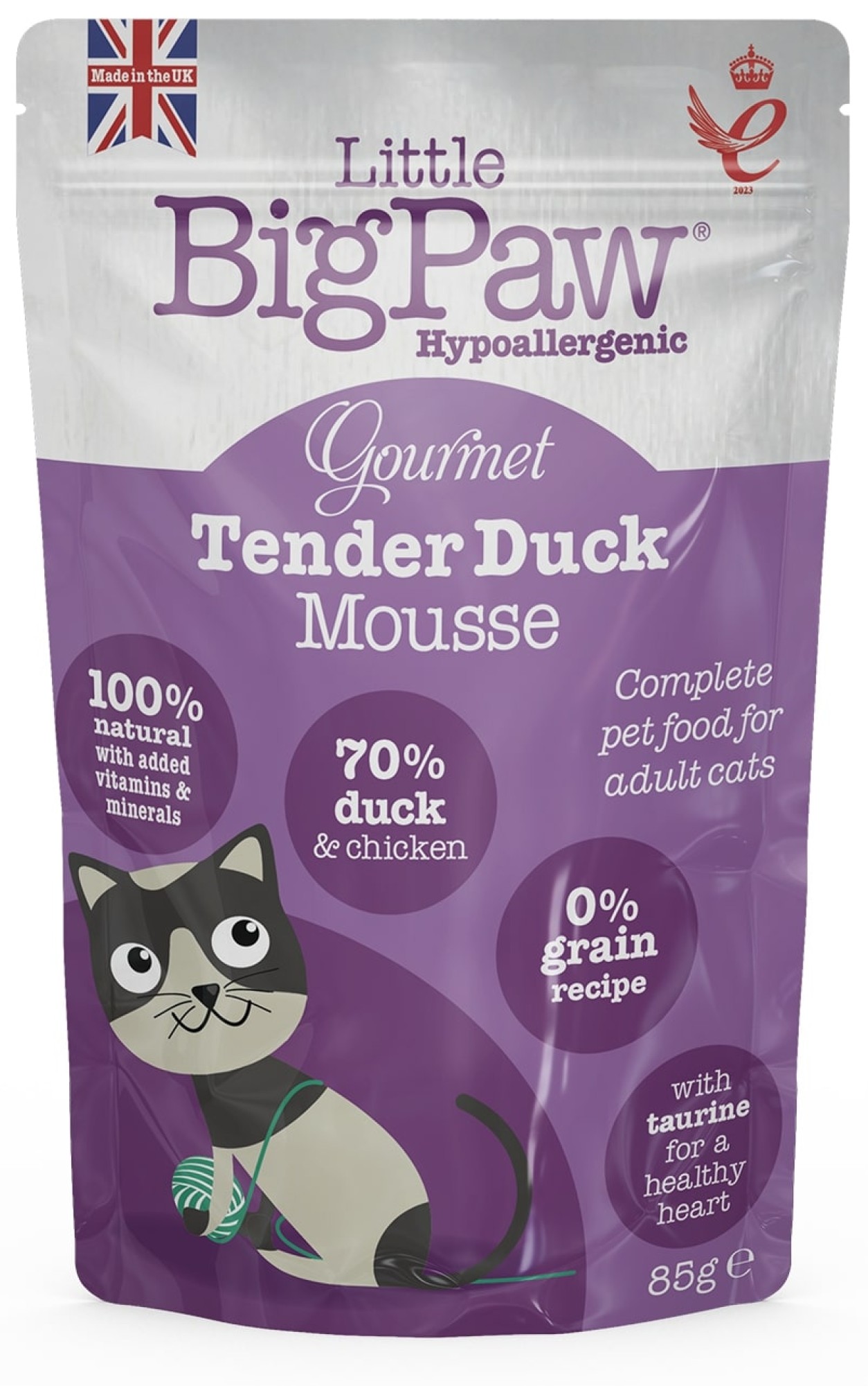 Little BigPaw Little Big Paw natvoeding voor de kat Gourmet Malse eend 85 gr. - per 12 stuks