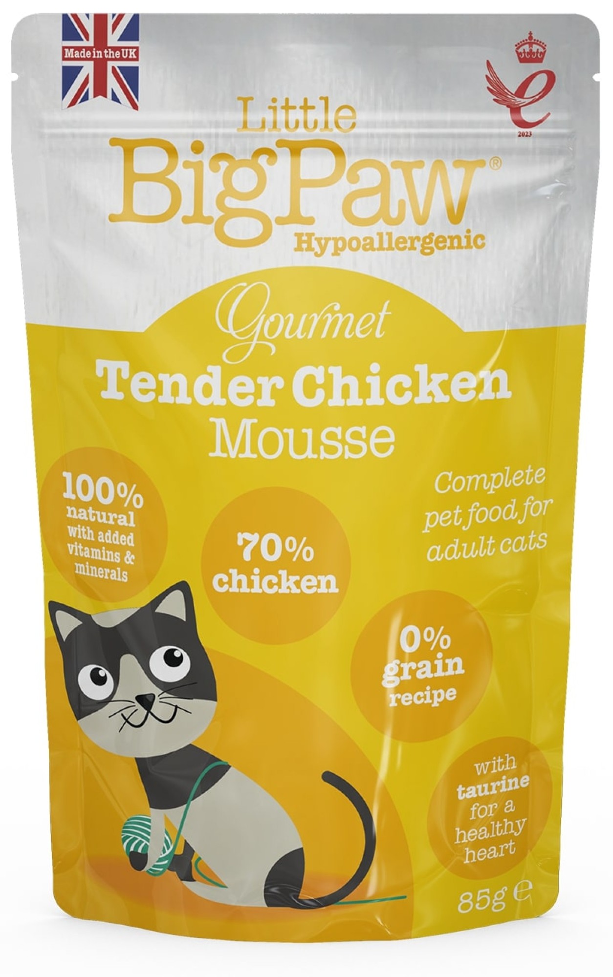 Little BigPaw Little Big Paw natvoeding voor de kat Gourmet Malse kip 85 gr. - per 12 stuks