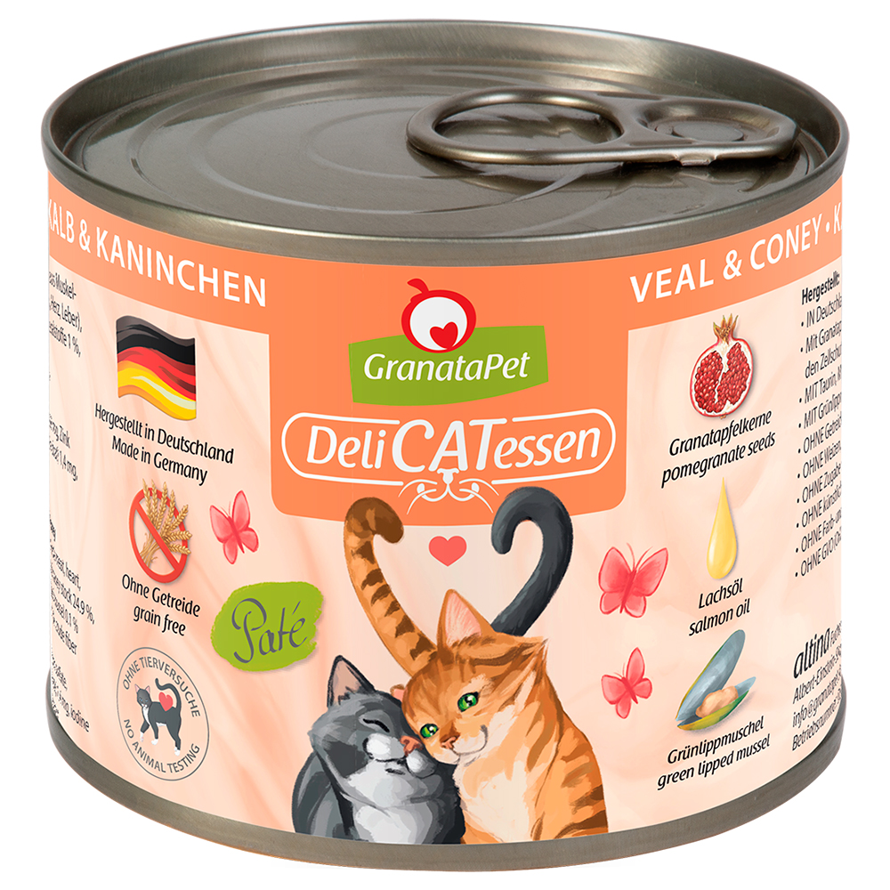 Granatapet DeliCatessen Adult Konijn & Lam Kattenvoer - Bestel ook natvoer: 6 x 200 g  DeliCatessen - Kalf & Konijn