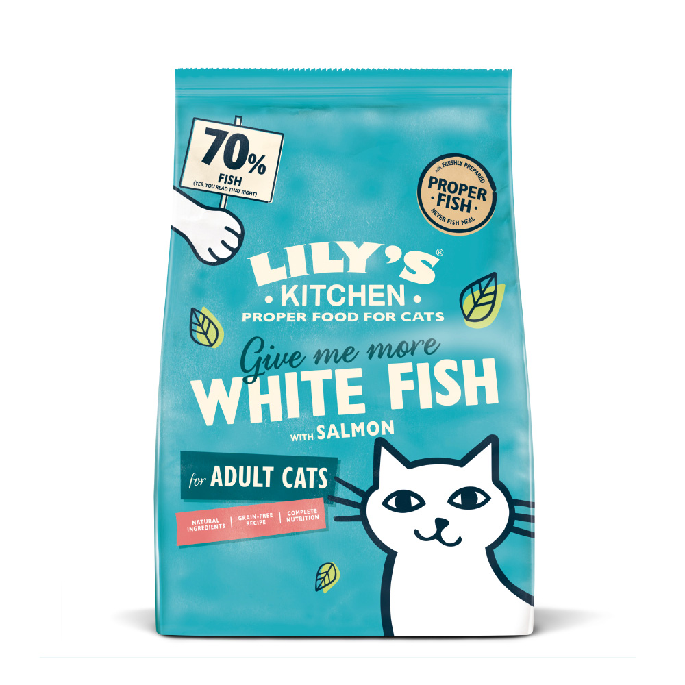 Lily's Kitchen 2kg  Cat droogvoer met witte vis en zalm