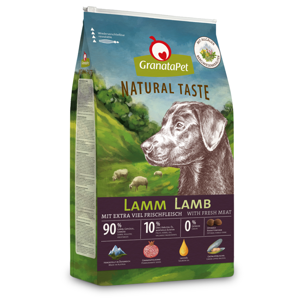Granatapet Natural Taste Droogvoer - 12 kg Lam