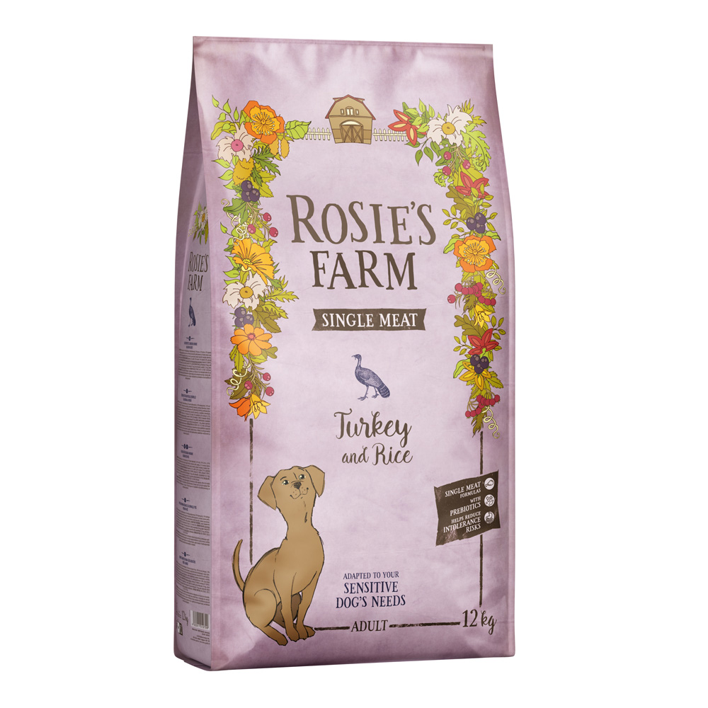 Rosie's Farm 12kg  Single Meat Adult Kalkoen met Rijst droogvoer voor katten