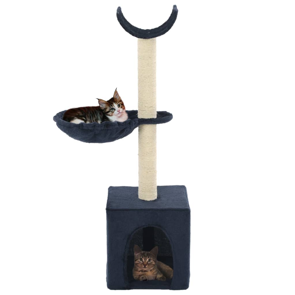 vidaXL Kattenkrabpaal met sisal krabpalen 105 cm blauw