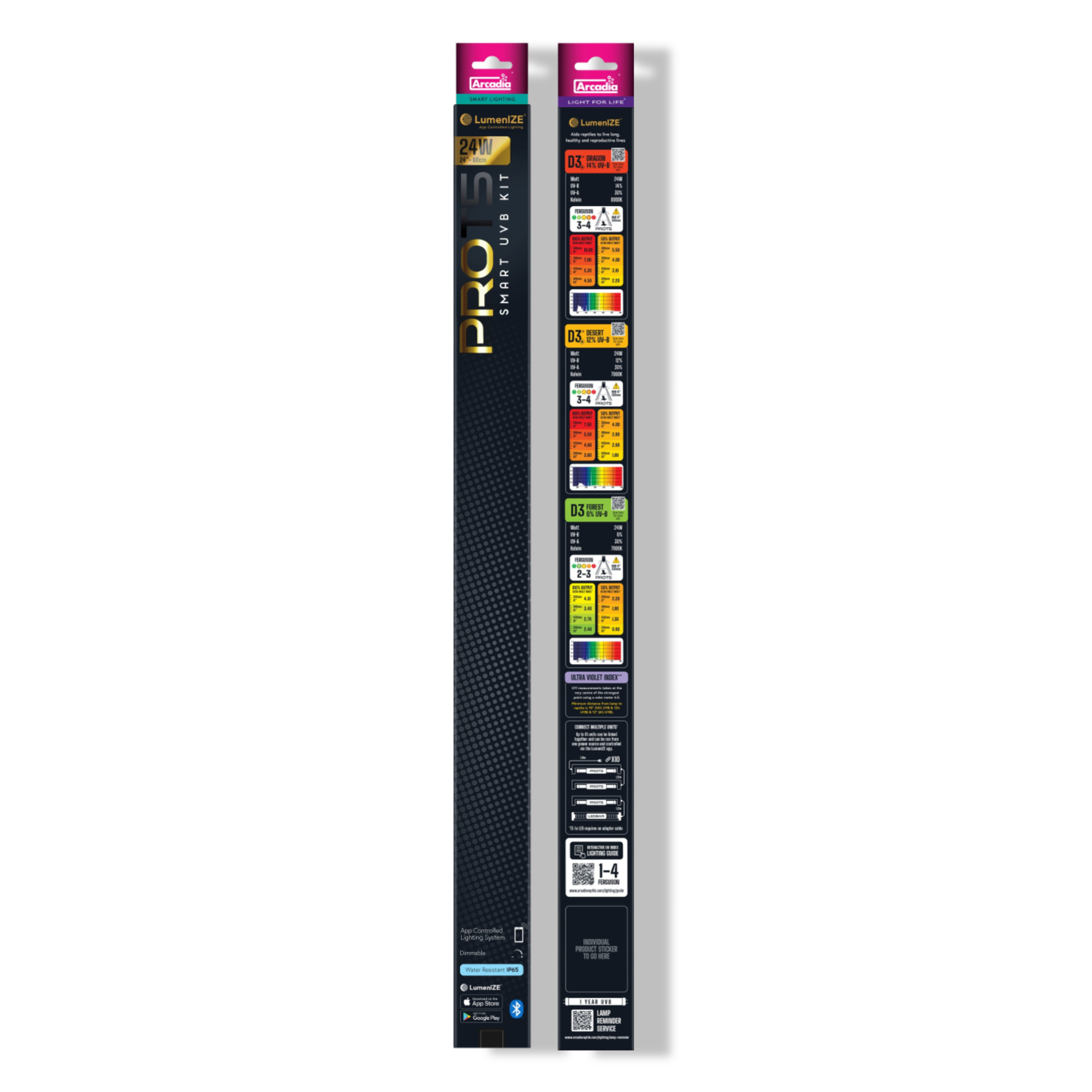Aquadistri Lumenize pro t5 uvb kit d3 12% uvb 24 watt Arcadia - 