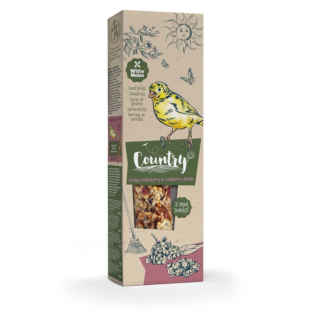 Witte Molen Country zaadsticks kanarie veen- & vlierbes 60 gram - 2 stuks