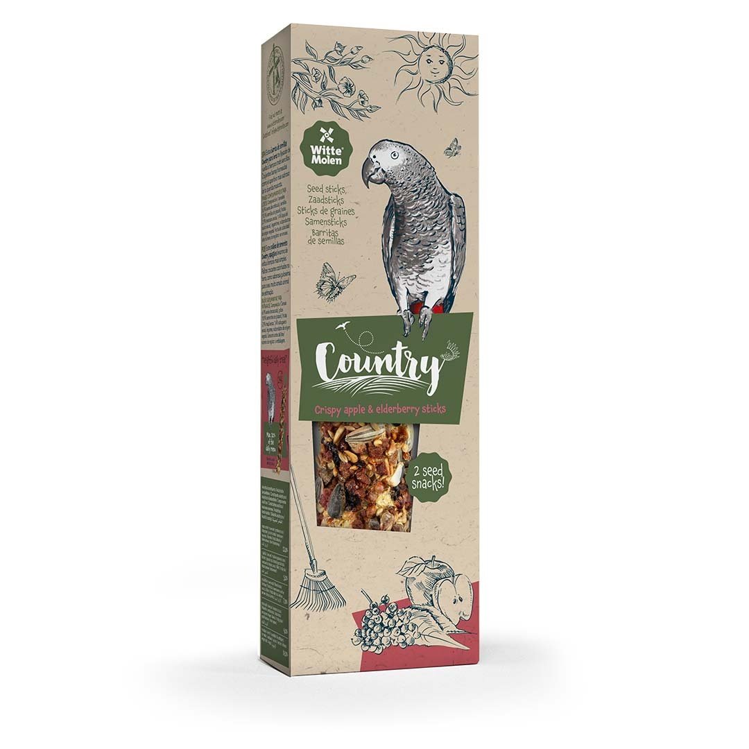 Witte Molen Country zaadsticks papegaai appel & vlierbes 140 gram - 2 stuks