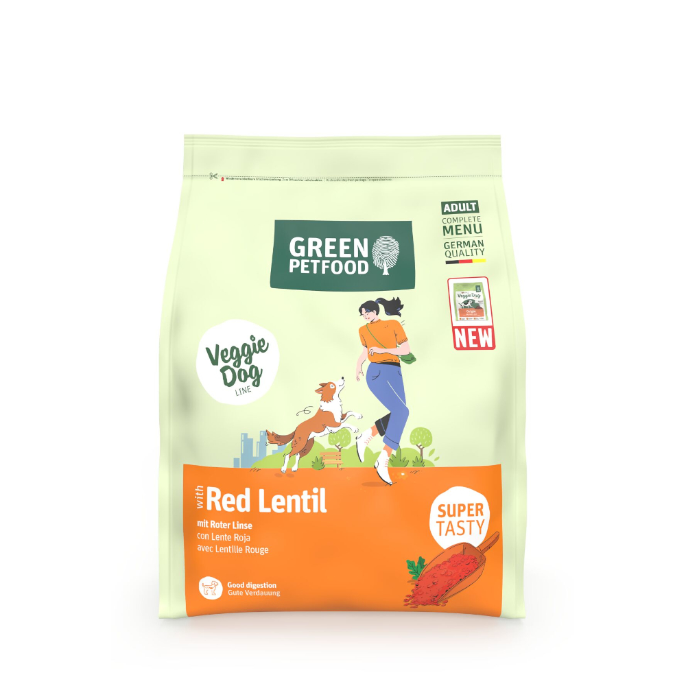 Green Petfood 900g  Veggie Dog met rode linzen droogvoer voor honden