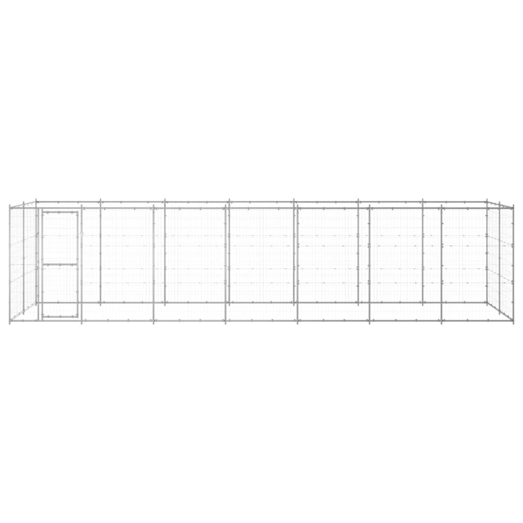 vidaXL Hondenkennel 16,94 m² gegalvaniseerd staal