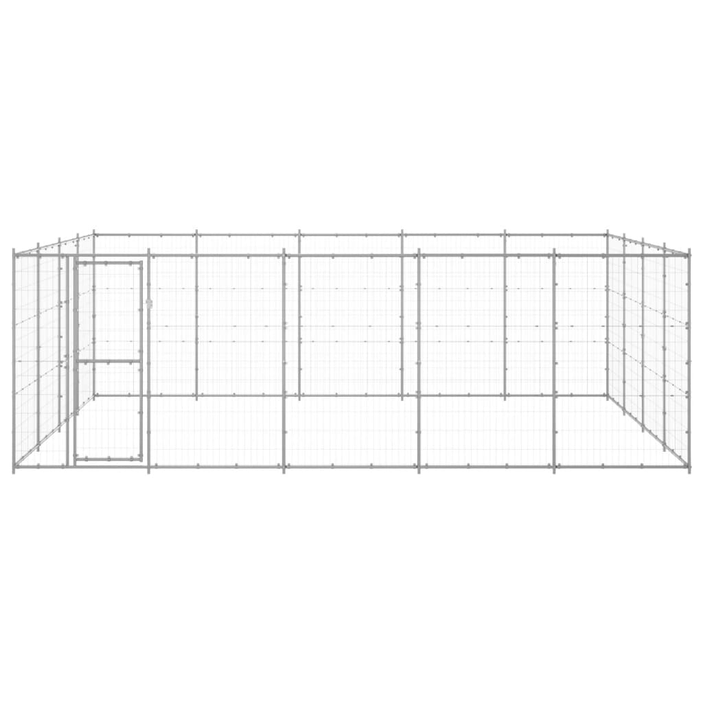 vidaXL Hondenkennel 24,2 m² gegalvaniseerd staal