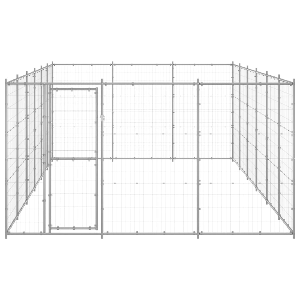 vidaXL Hondenkennel 21,78 m² gegalvaniseerd staal