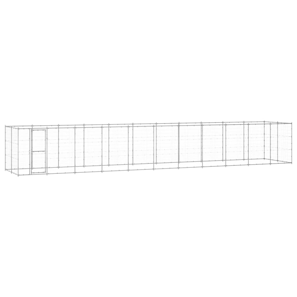 vidaXL Hondenkennel 26,62 m² gegalvaniseerd staal