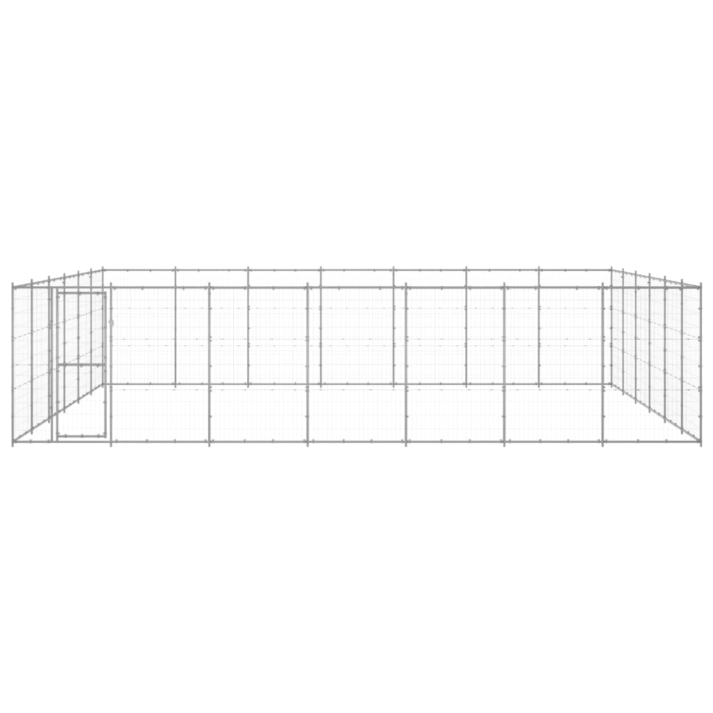 vidaXL Hondenkennel 50,82 m² gegalvaniseerd staal
