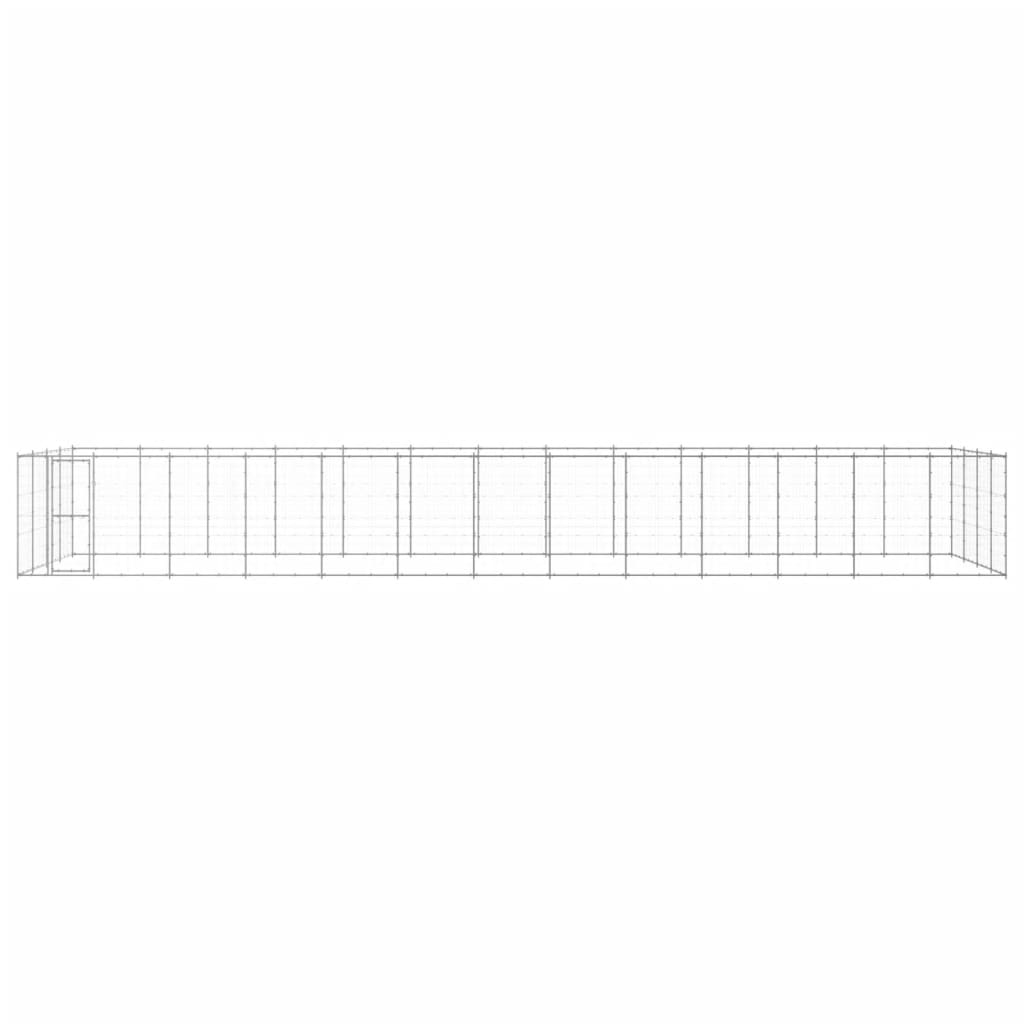 vidaXL Hondenkennel 53,24 m² gegalvaniseerd staal