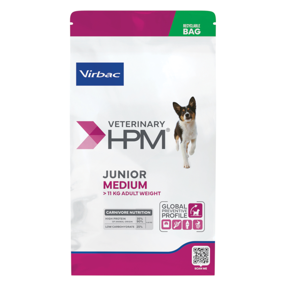 Virbac Veterinary HPM Dog Junior Medium Hondenvoer - 12 kg