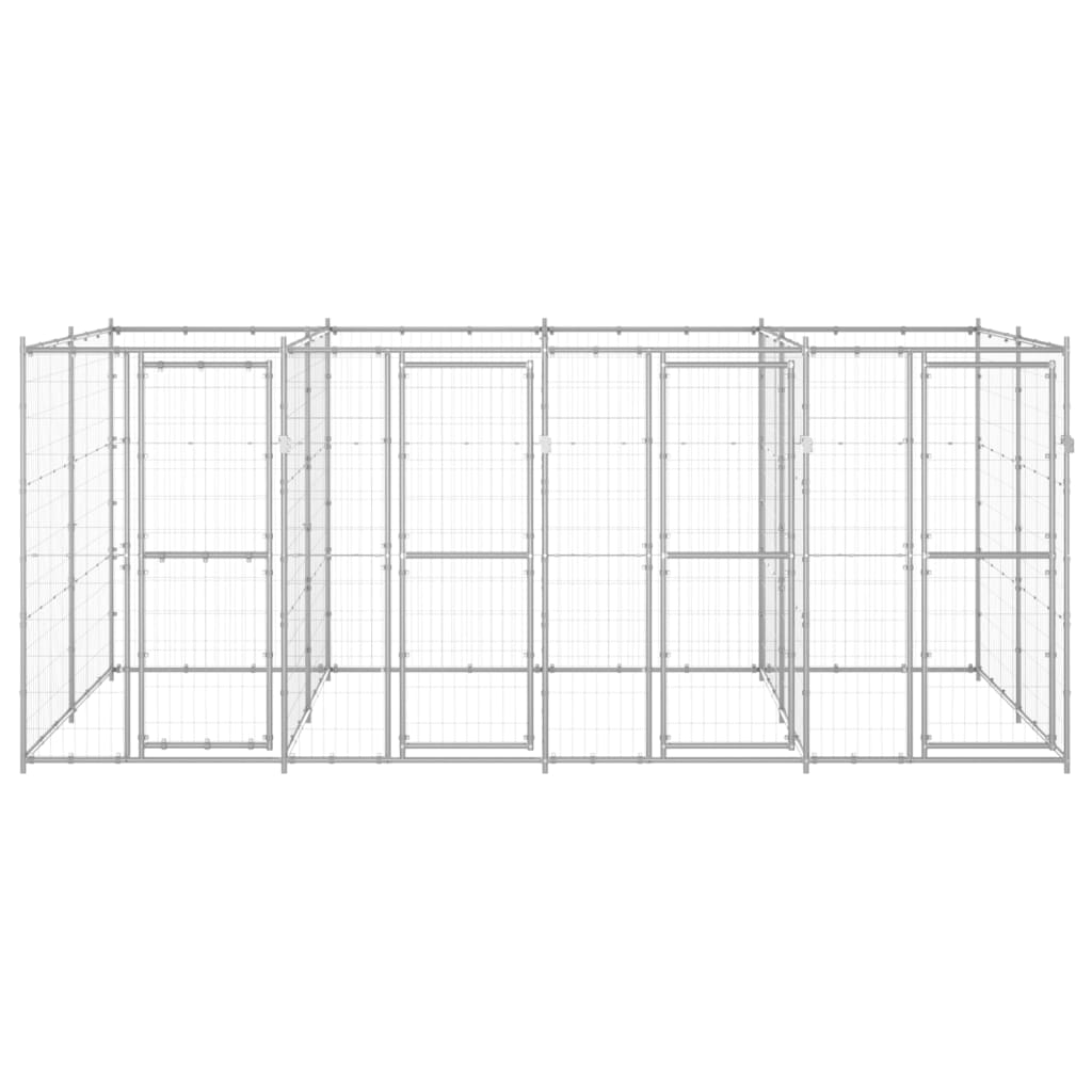 vidaXL Hondenkennel 9,68 m² gegalvaniseerd staal