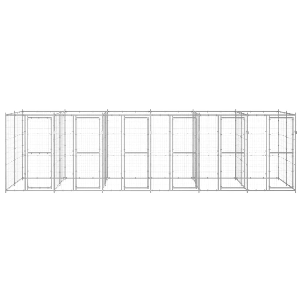 vidaXL Hondenkennel 14,52 m² gegalvaniseerd staal