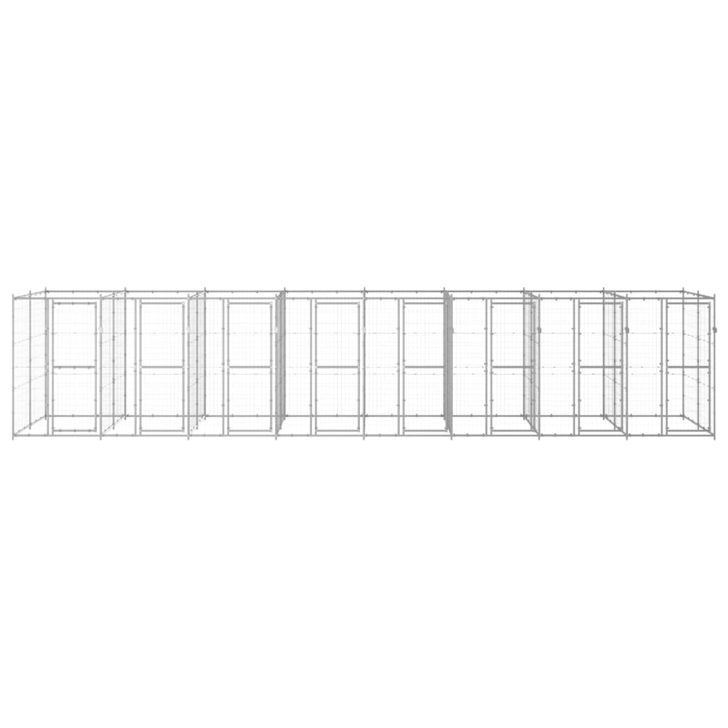 vidaXL Hondenkennel 19,36 m² gegalvaniseerd staal