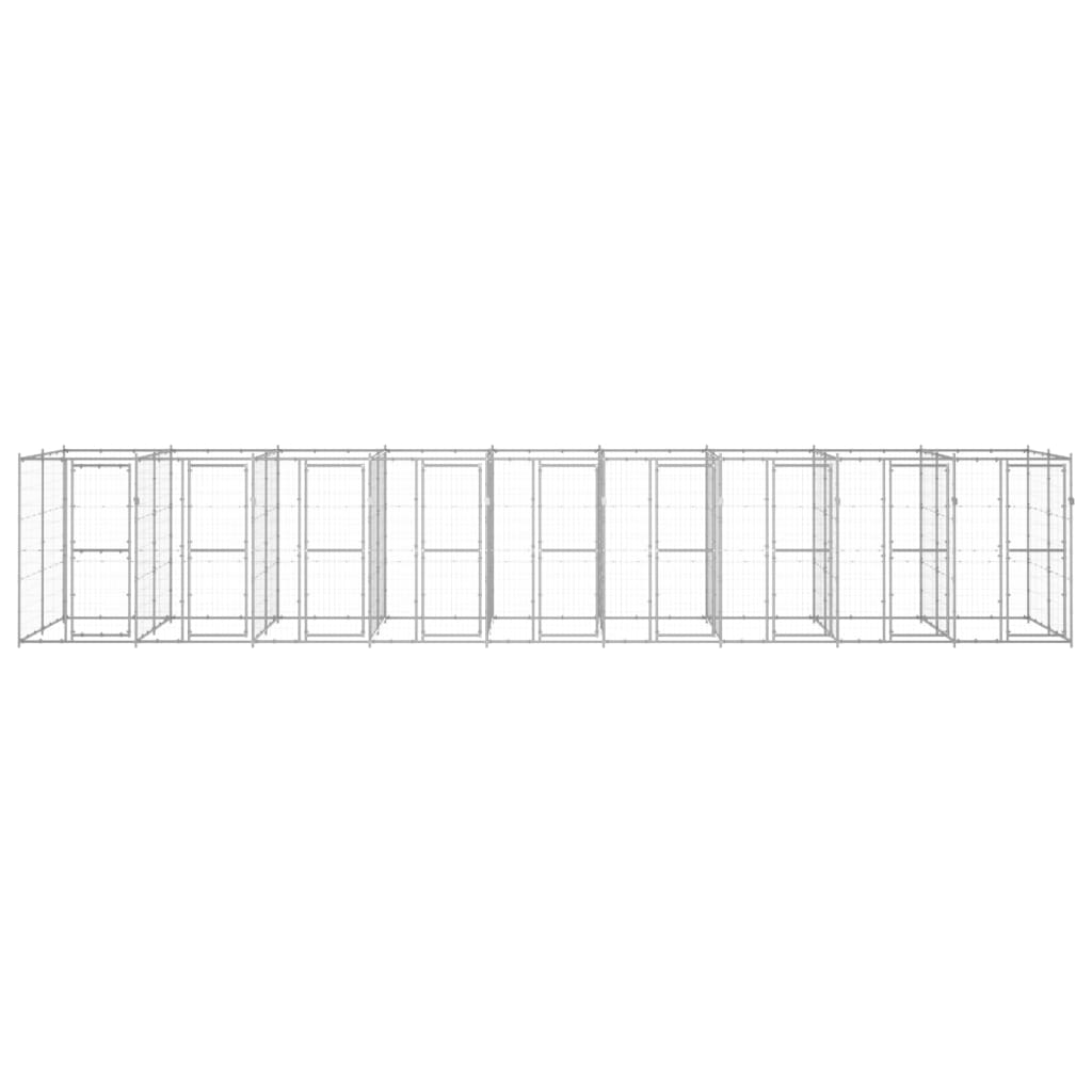 vidaXL Hondenkennel 21,78 m² gegalvaniseerd staal