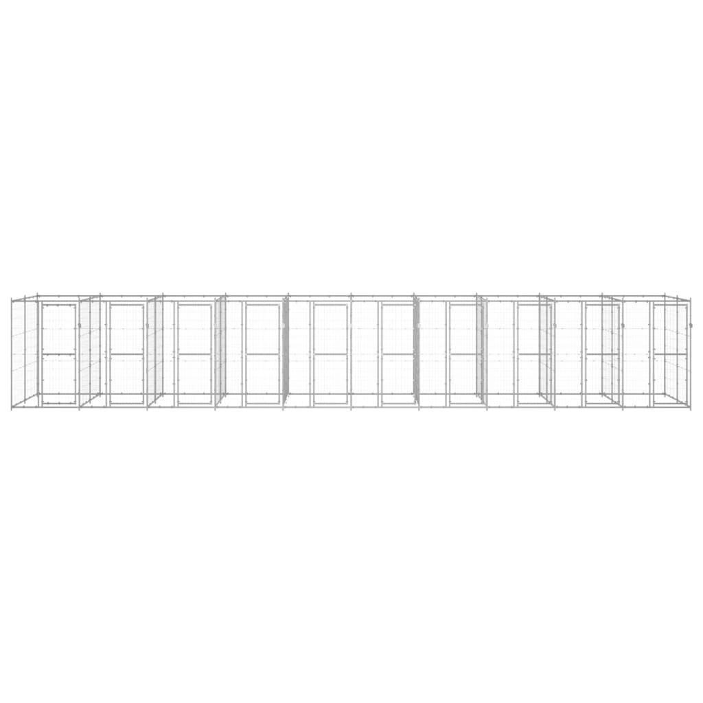 vidaXL Hondenkennel 24,2 m² gegalvaniseerd staal