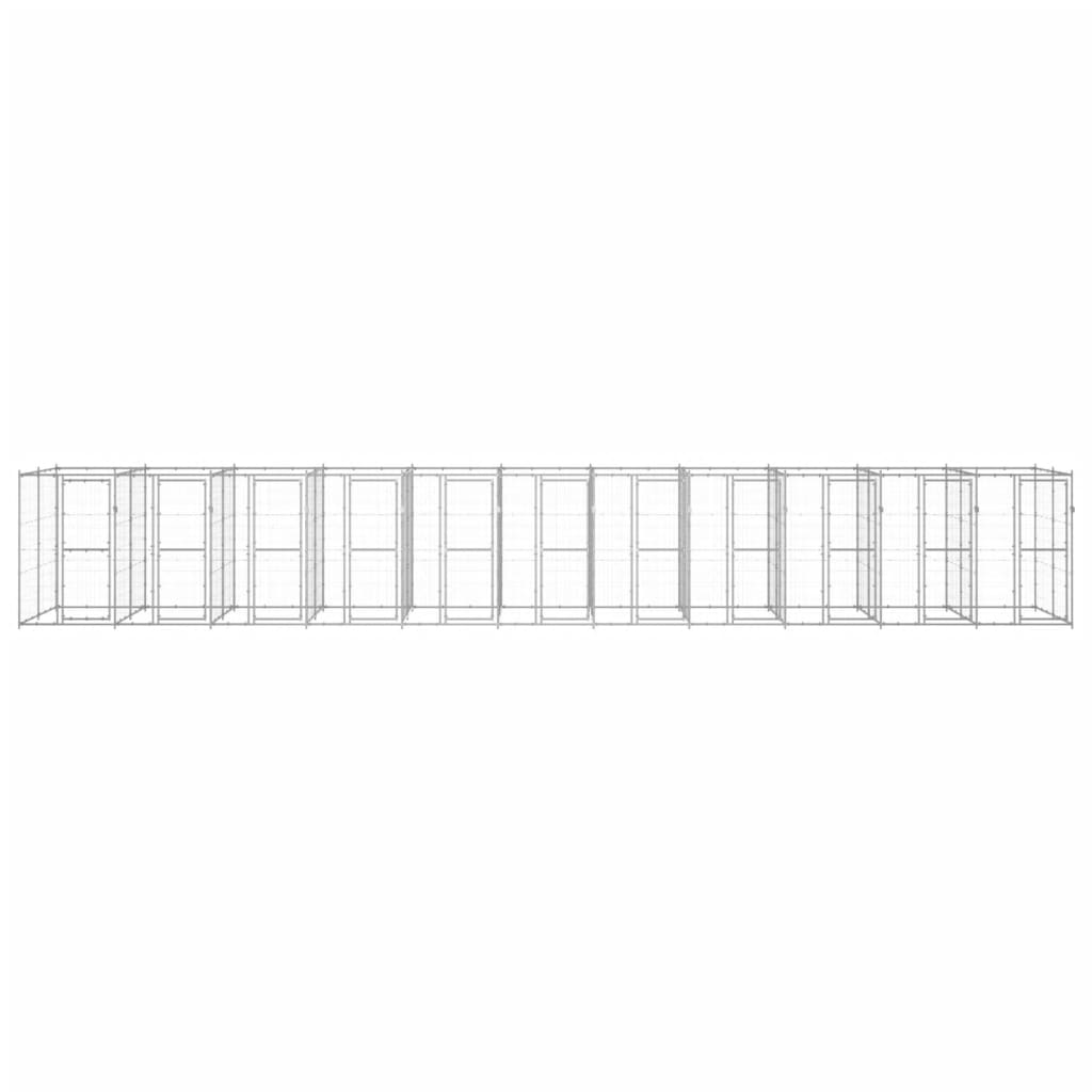 vidaXL Hondenkennel 26,62 m² gegalvaniseerd staal