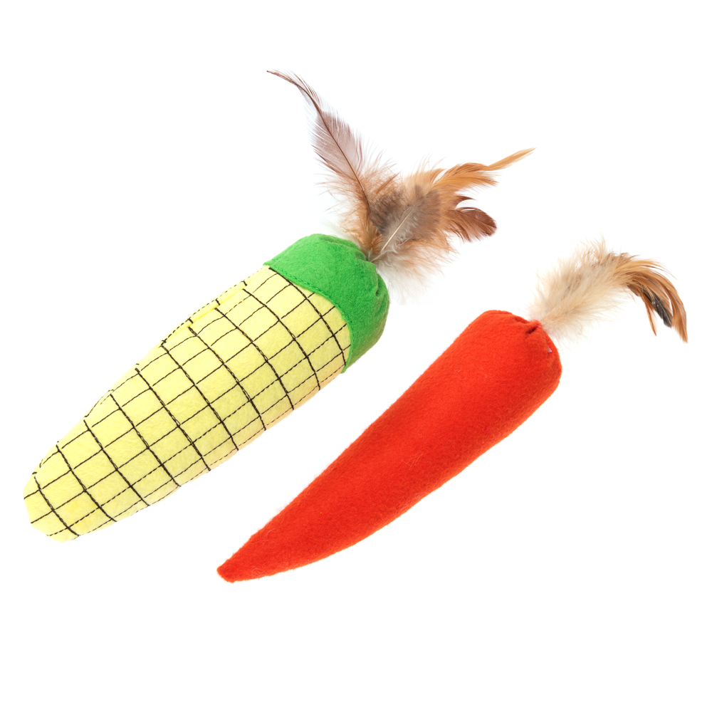 TIAKI Kattenspeelgoedset veggies met kattenmunt - Set van 2