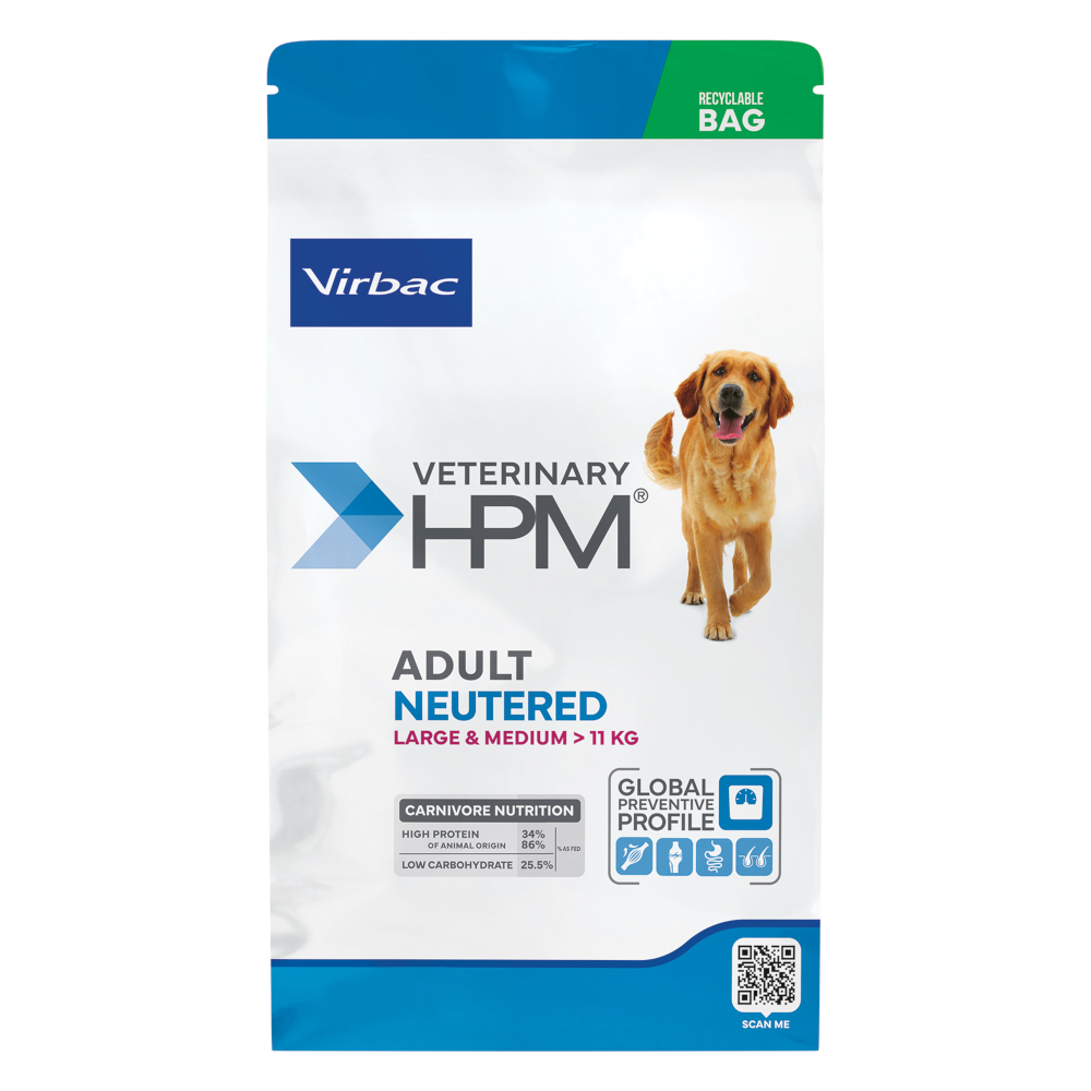 Virbac Veterinary HPM Dog Adult Neutered Large & Medium - 12 kg