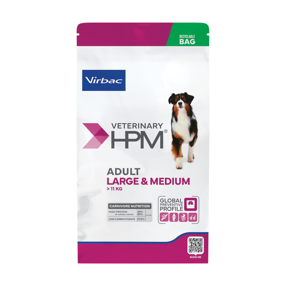 Virbac Veterinary HPM Dog Adult Large & Medium Hondenvoer - 16 kg