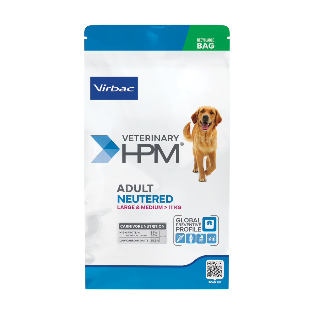 Virbac Veterinary HPM Dog Adult Neutered Large & Medium - 16 kg