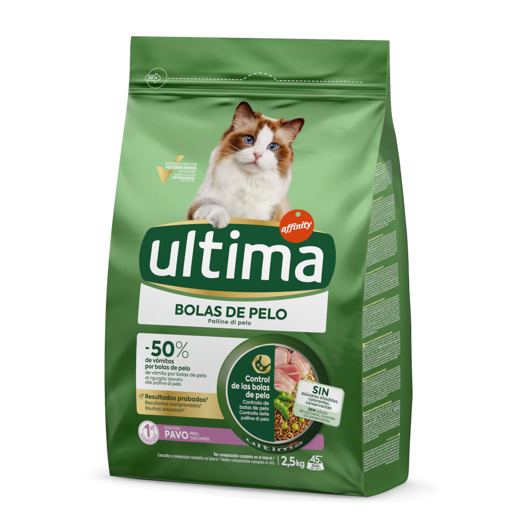 Affinity Ultima Ultima Cat Hairball - Kalkoen & Rijst Kattenvoer - 2,5 kg