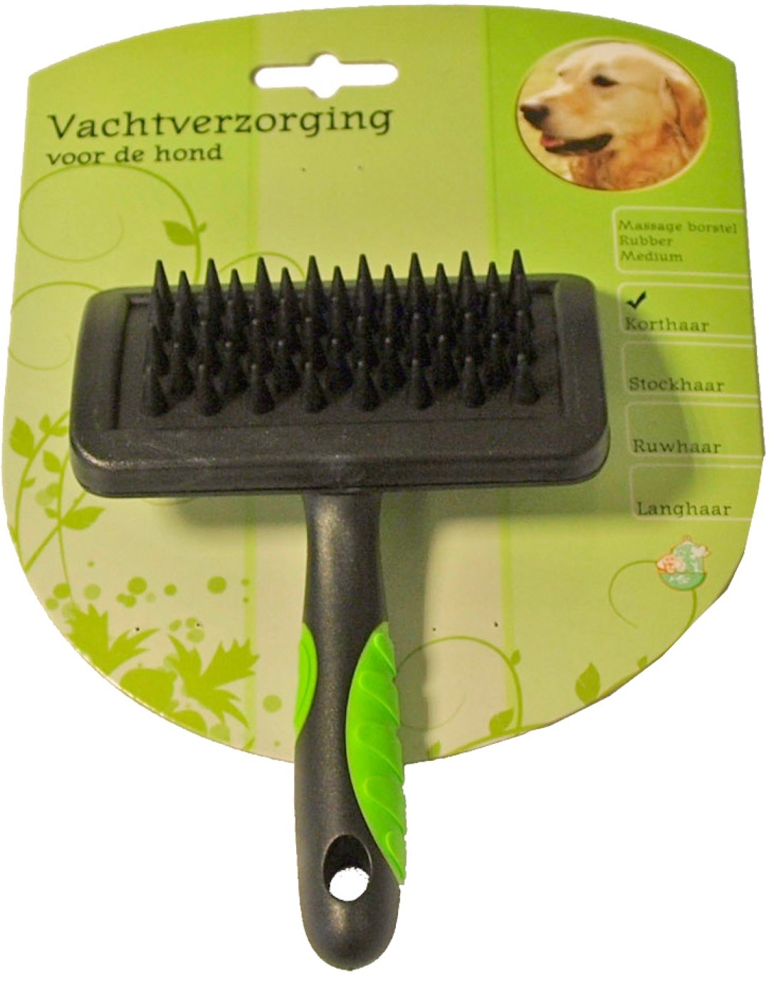 Gebr de boon Hondenborstel rubber massage medium - 