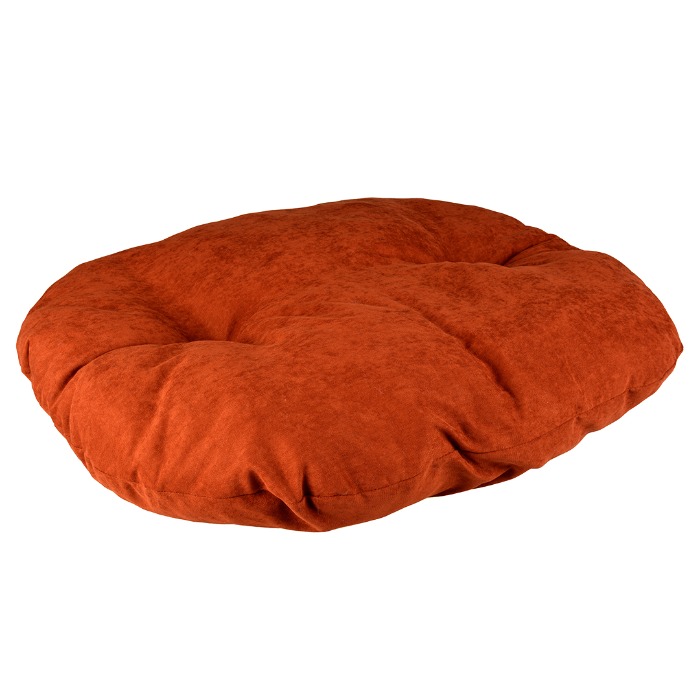 Duvo+ kussen ovaal velvet copper rood/wit M - 80x64x7