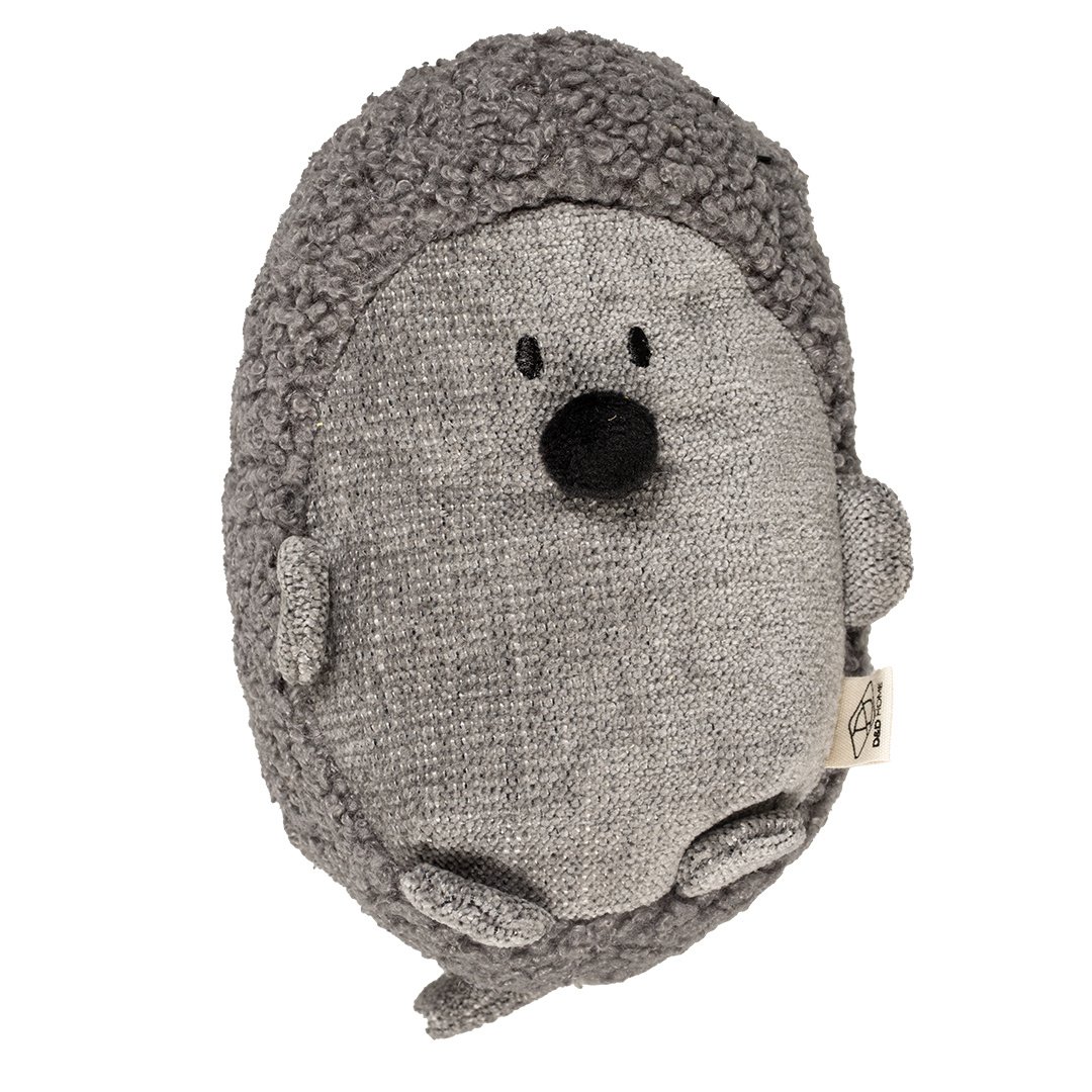 D&D Home Trappelkussen Molly Donkergrijs – molvormig kattenspeeltje van chenille & teddy met catnippocket S - 11x11x19cm