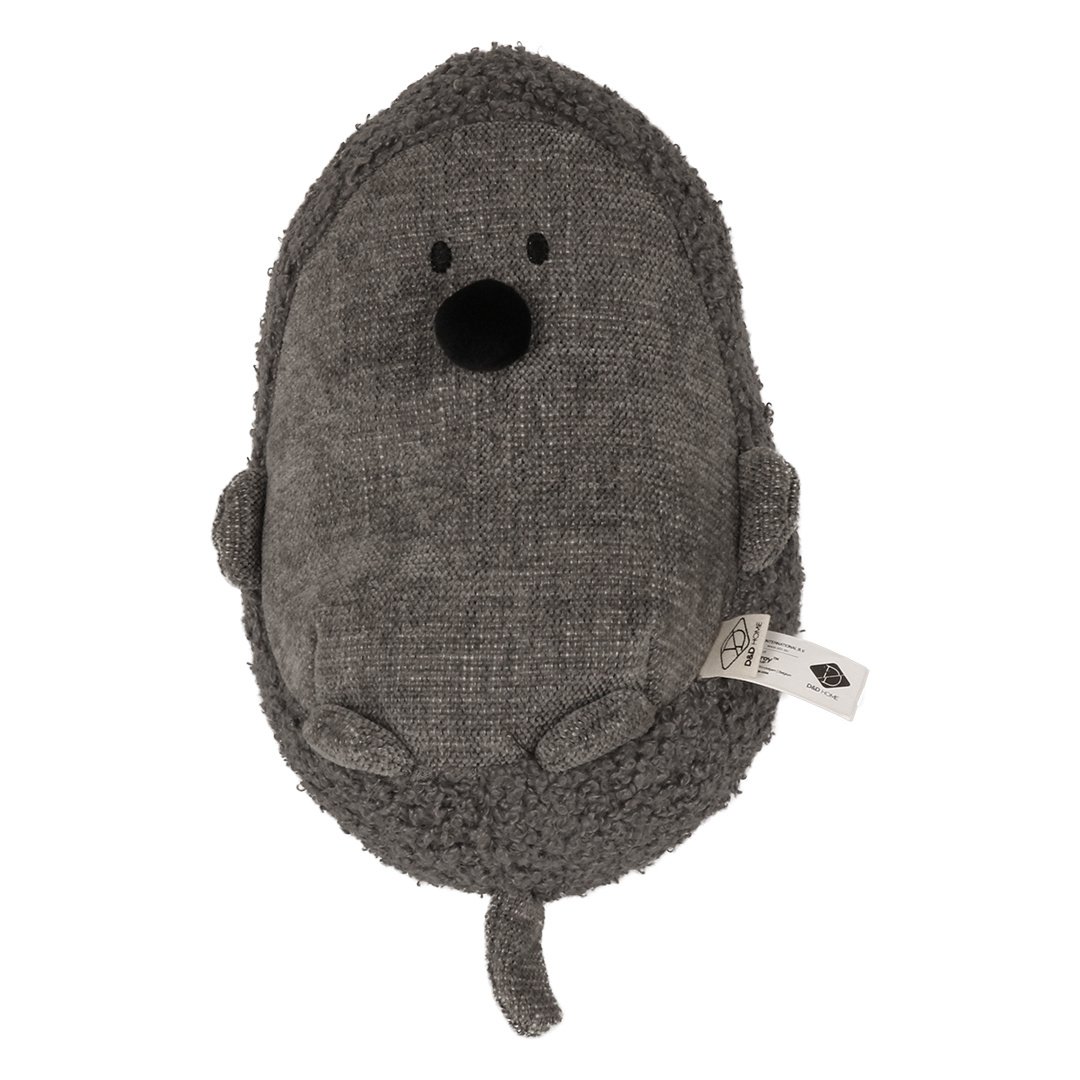 D&D Home Trappelkussen Molly Donkergrijs – molvormig kattenspeeltje van chenille & teddy met catnippocket L - 13x14x27cm