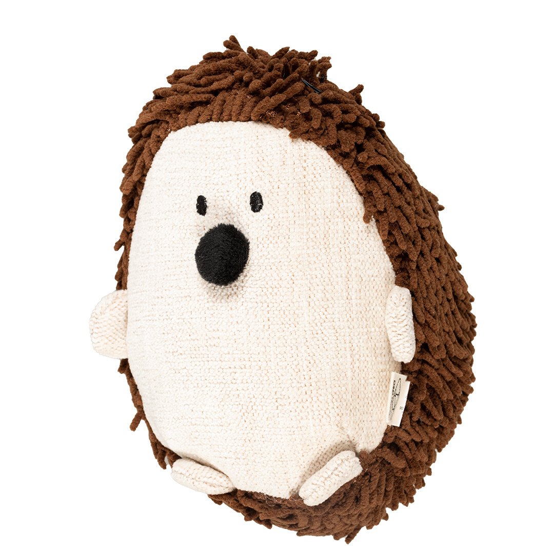 D&D Home Trappelkussen Spike Bruin – egelvormig kattenspeeltje van chenille & moppy met catnippocket L - 13x14x23cm