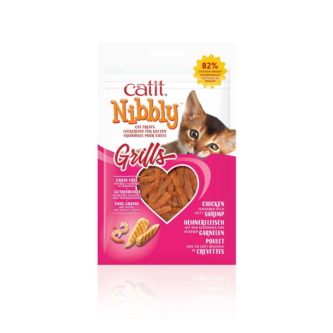 Cat It CA Nibbly Grills - zachte kattensnacks van kip met garnaal of kreeft, graanvrij Kip & Garnaal