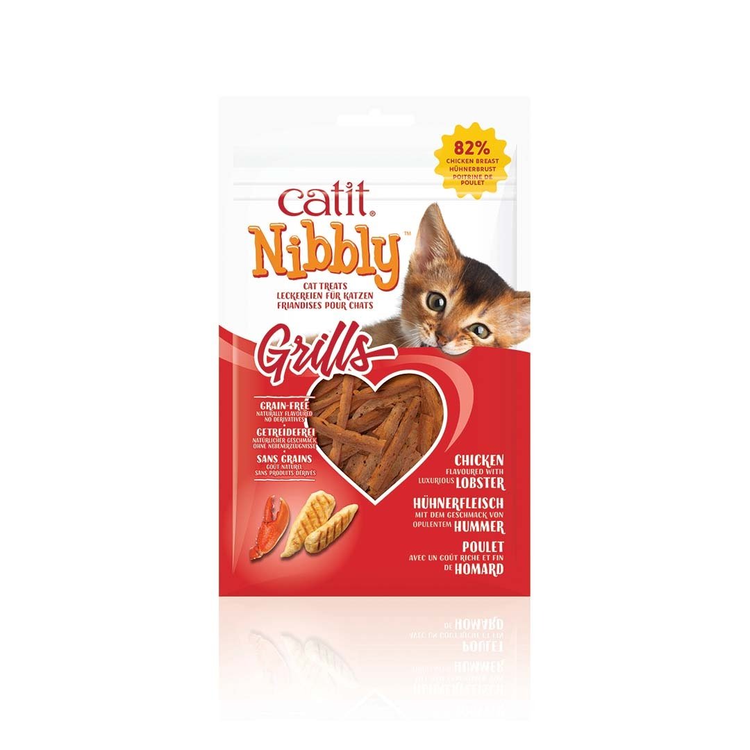 Cat It CA Nibbly Grills - zachte kattensnacks van kip met garnaal of kreeft, graanvrij Kip & Kreeft