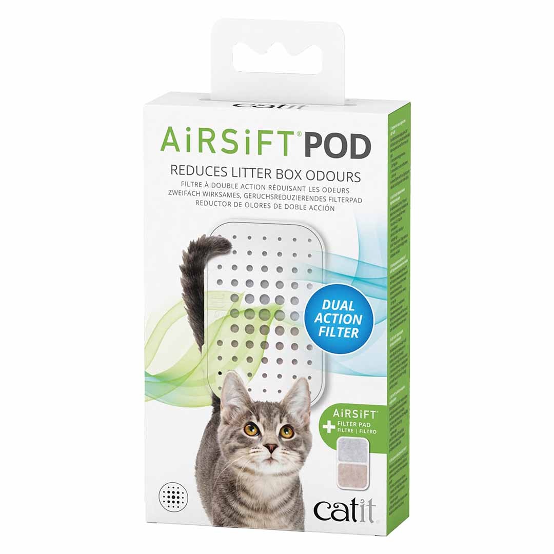 Cat It Airsift Pod Filterdoosje – herbruikbare filterhouder met geurfilter voor kattenbakken met kap