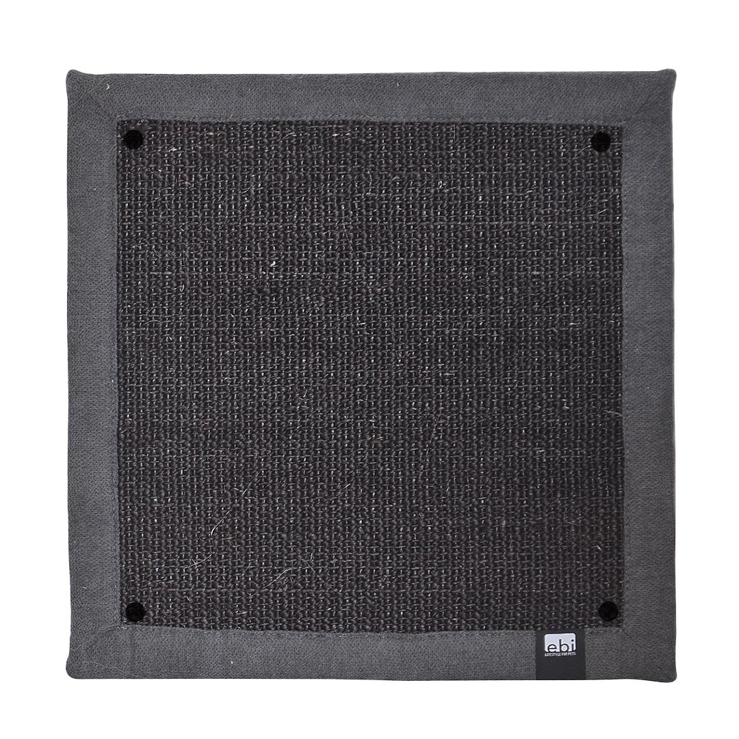 Ebi Krappa Krabmat Vierkant – stijlvolle sisal krabmat met interieurstof en muurbevestiging – 38 × 38 × 1,5 cm – verkrijgbaar in zwart en wit Zwart