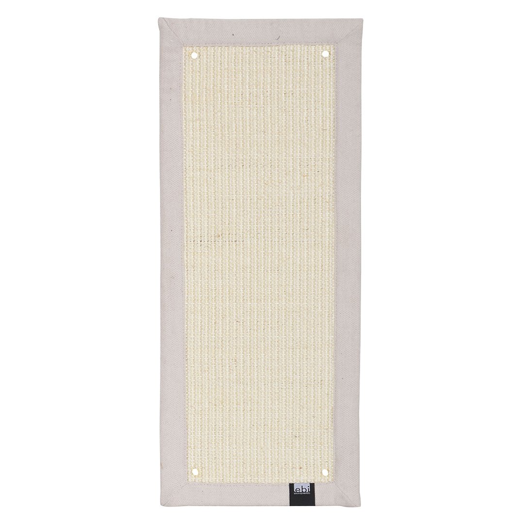 Ebi Krappa Krabmat Rechthoekig – stijlvolle sisal krabmat met interieurstof en muurbevestiging – 58 × 24 × 1,5 cm Wit