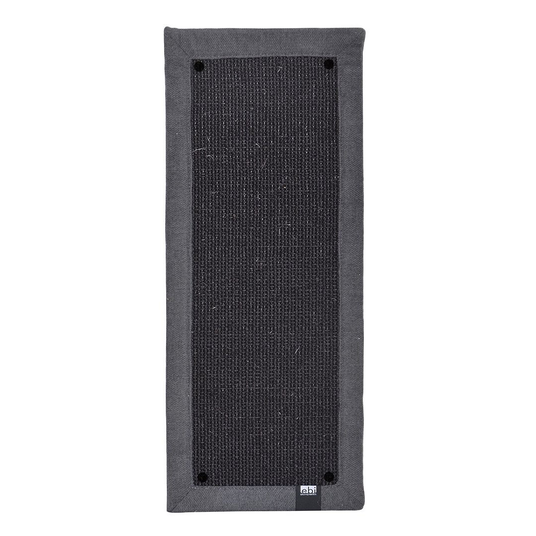 Ebi Krappa Krabmat Rechthoekig – stijlvolle sisal krabmat met interieurstof en muurbevestiging – 58 × 24 × 1,5 cm Zwart