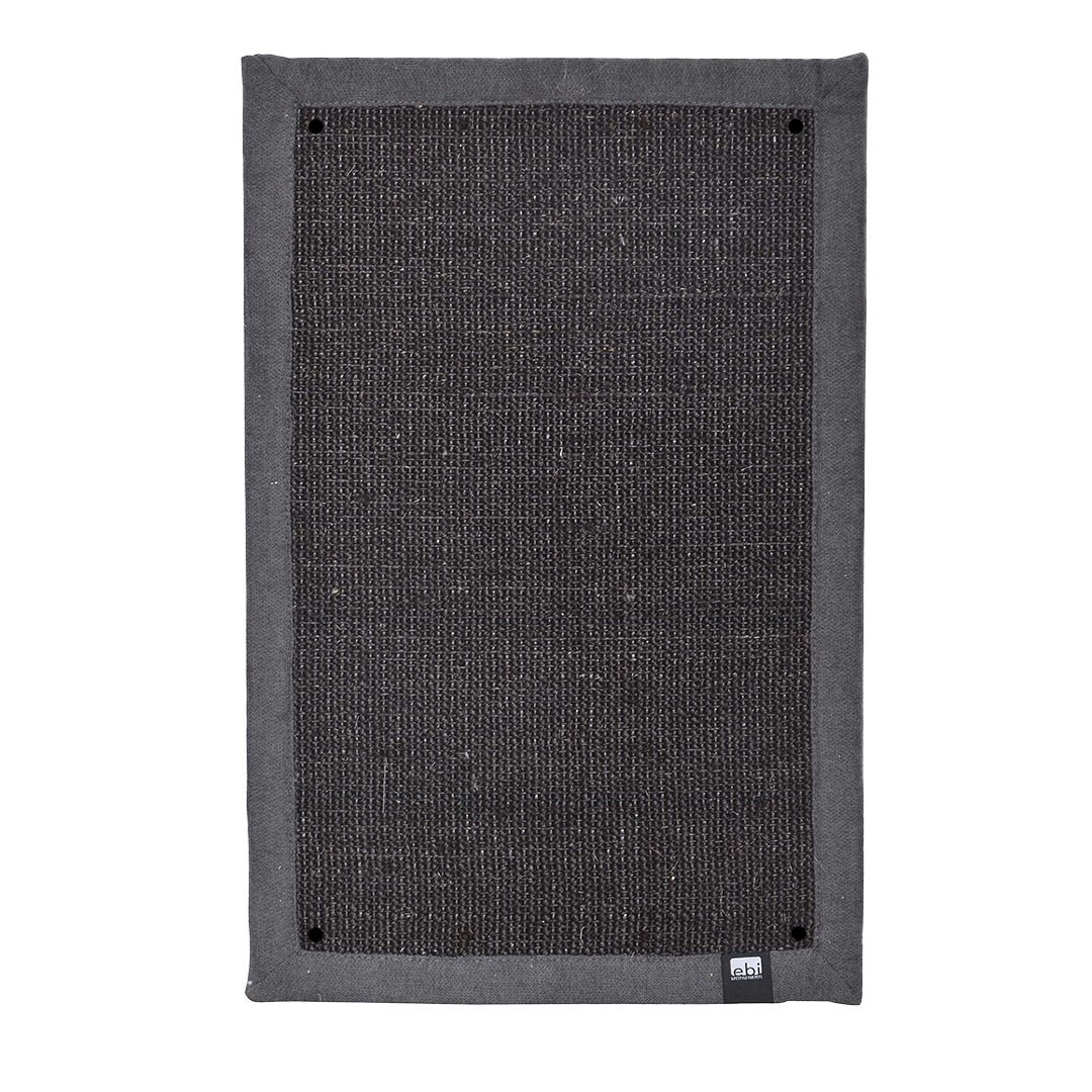 Ebi Krappa Krabmat Hoek – stijlvolle sisal krabmat met interieurstof en hoekmontage – 58 × 38 × 1,5 cm – verkrijgbaar in zwart en wit Zwart