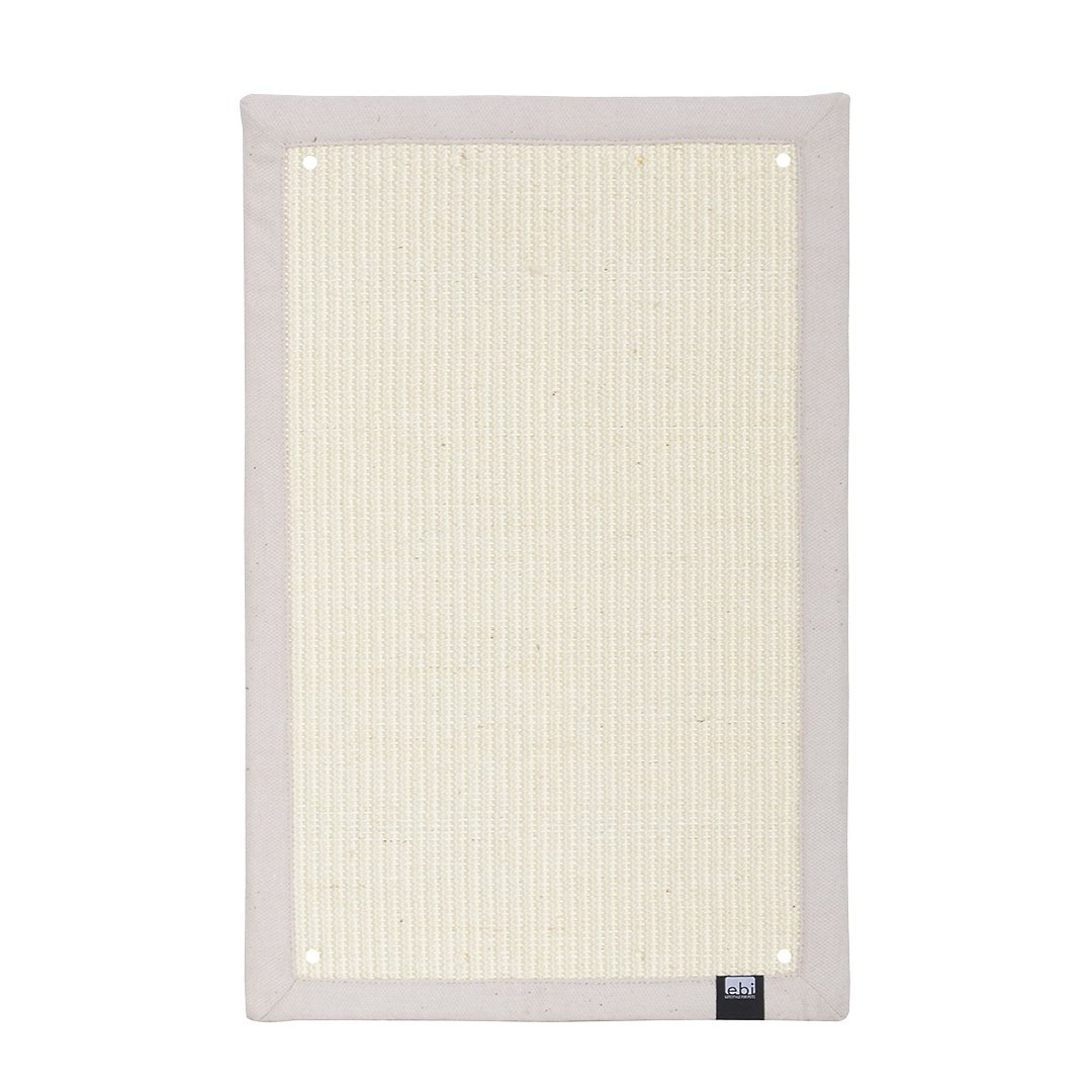 Ebi Krappa Krabmat Hoek – stijlvolle sisal krabmat met interieurstof en hoekmontage – 58 × 38 × 1,5 cm – verkrijgbaar in zwart en wit Wit