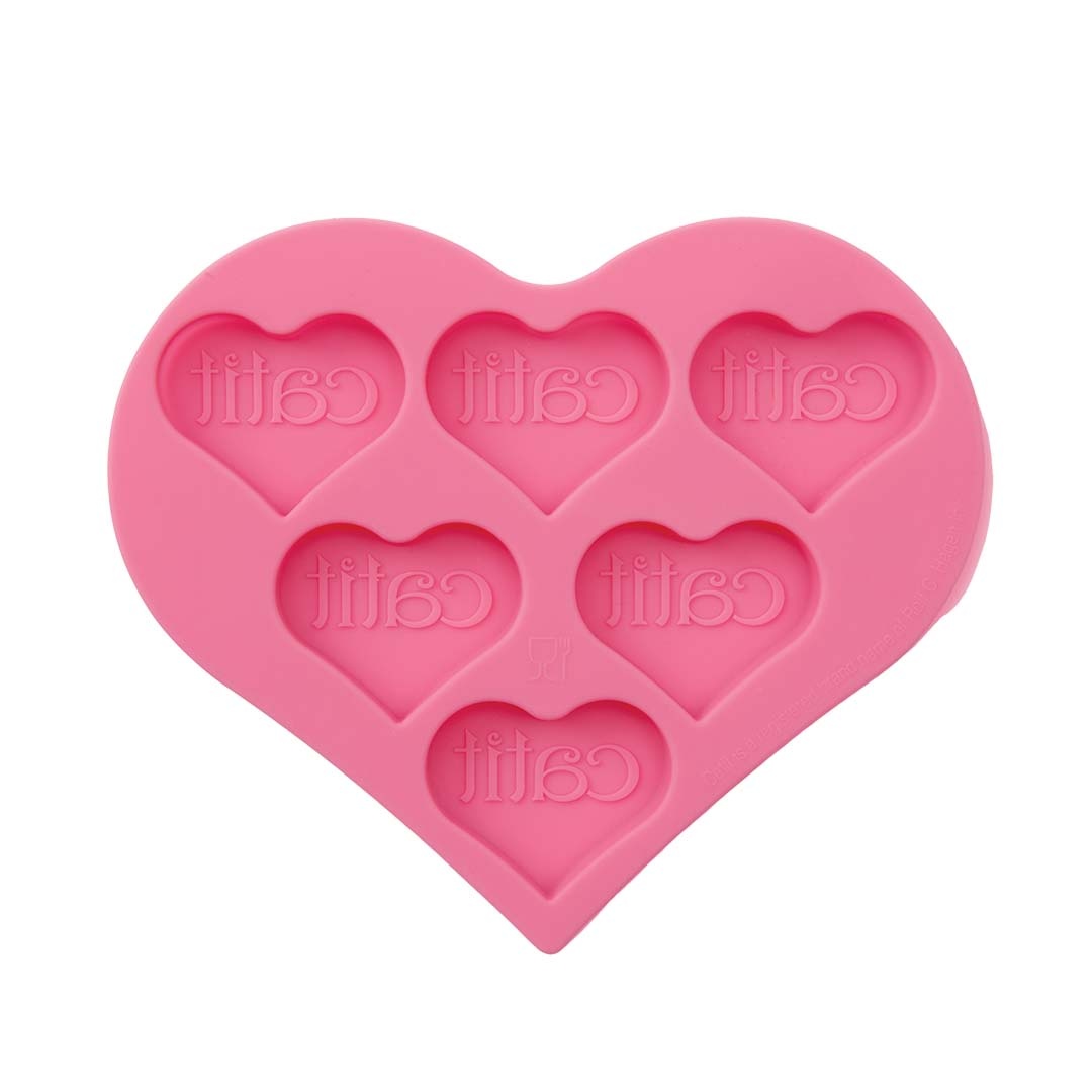 Cat It Silicone IJsjesvorm – hartvormige tray om Catit Creamy traktaties in te vriezen – 15 × 13 × 1 cm