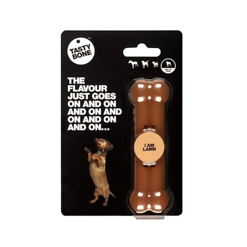 Tasty Bone Lamb Toy voor kleine honden - nylon kauwspeelgoed met tandverzorgende werking, 11 cm