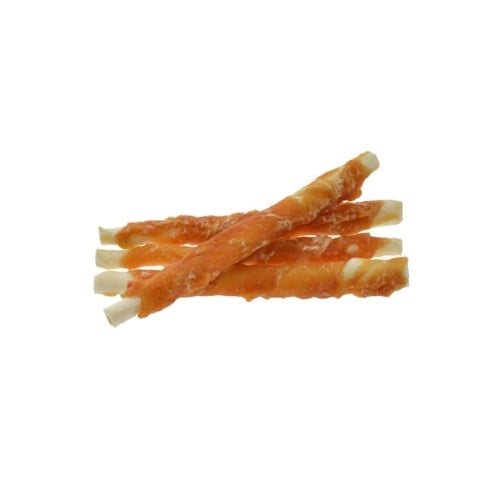 Zoolekker Rawhide stick met kip 12 cm - hondensnack van buffelhuid en kip, verpakkingen 100 g, 400 g en 1 kg 400 Gram