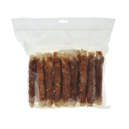 Zoolekker Rawhide stick met kip 18 cm - hondensnack van buffelhuid en kip in bulkverpakking