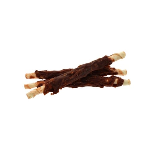 Zoolekker Rawhide stick met eend 24 cm - hondensnack van buffelhuid en eend in bulkverpakking