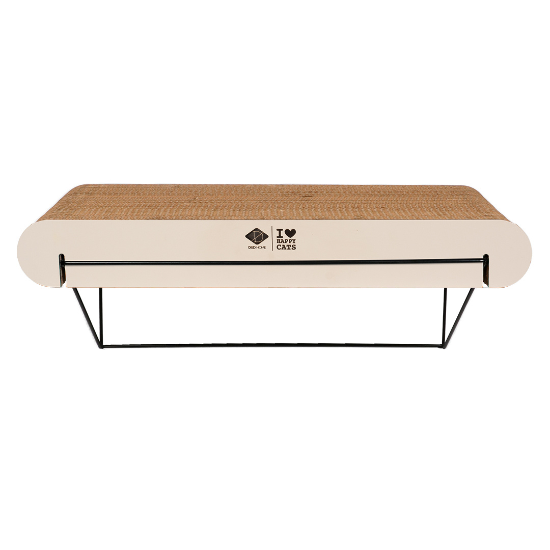 D&D Home Kartonnen Wandplank David – Bruin/Beige, maten S (30×29×24 cm) en L (60×29×24 cm) met metalen houder L - 60x29x24cm