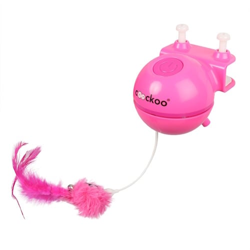Coockoo Roxy laserspeelgoed voor katten - elektronisch oplaadbaar speeltje met klem en pluche hanger Roze
